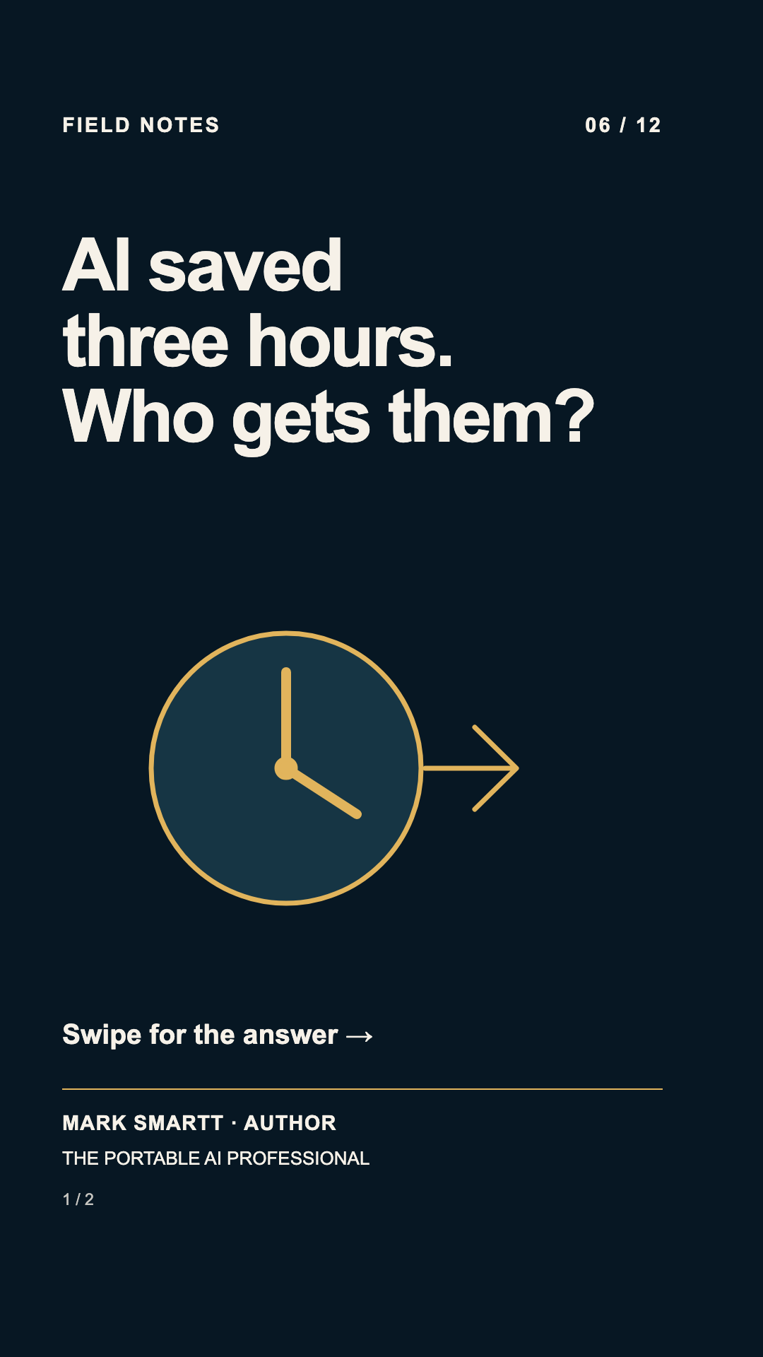 Question: AI saved three hours. Who gets them?